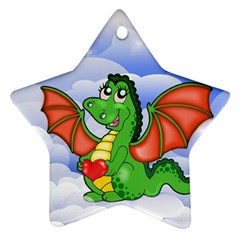 Dragon Heart Kids Love Cute Star Ornament (two Sides) by Nexatart