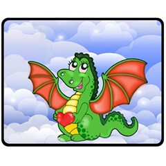 Dragon Heart Kids Love Cute Fleece Blanket (medium) 