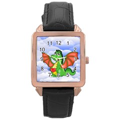 Dragon Heart Kids Love Cute Rose Gold Leather Watch  by Nexatart