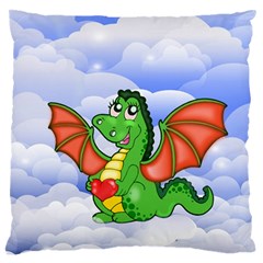 Dragon Heart Kids Love Cute Large Flano Cushion Case (two Sides) by Nexatart