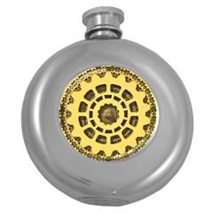 Gears Round Hip Flask (5 Oz) by Nexatart