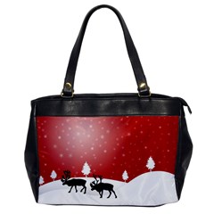 Reindeer In Snow Office Handbags by Nexatart