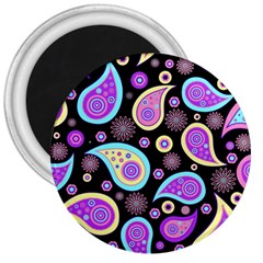 Paisley Pattern Background Colorful 3  Magnets by Nexatart