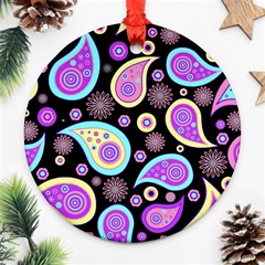 Paisley Pattern Background Colorful Ornament (round) by Nexatart