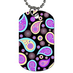 Paisley Pattern Background Colorful Dog Tag (two Sides)