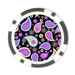 Paisley Pattern Background Colorful Poker Chip Card Guard by Nexatart