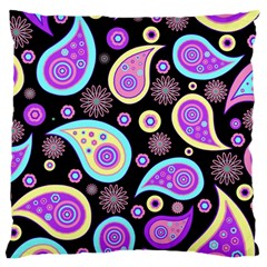 Paisley Pattern Background Colorful Large Cushion Case (two Sides) by Nexatart