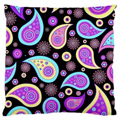 Paisley Pattern Background Colorful Large Flano Cushion Case (one Side) by Nexatart