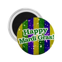 Happy Mardi Gras Poster 2 25  Magnets by dflcprints