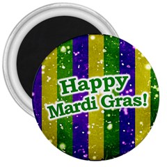 Happy Mardi Gras Poster 3  Magnets by dflcprints