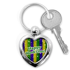 Happy Mardi Gras Poster Key Chains (heart)  by dflcprints