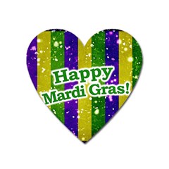 Happy Mardi Gras Poster Heart Magnet by dflcprints