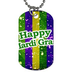 Happy Mardi Gras Poster Dog Tag (one Side) by dflcprints