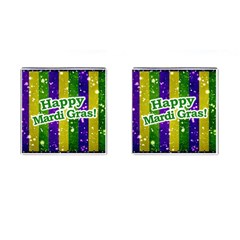 Happy Mardi Gras Poster Cufflinks (square) by dflcprints