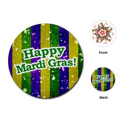 Happy Mardi Gras Poster Playing Cards (round)  by dflcprints