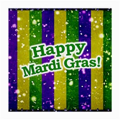 Happy Mardi Gras Poster Medium Glasses Cloth (2-side) by dflcprints