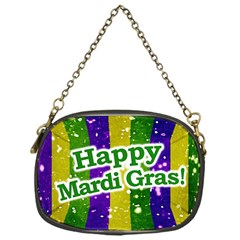 Happy Mardi Gras Poster Chain Purses (one Side)  by dflcprints