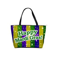 Happy Mardi Gras Poster Shoulder Handbags by dflcprints