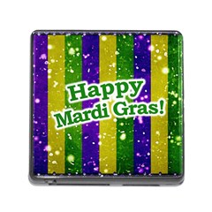 Happy Mardi Gras Poster Memory Card Reader (square)