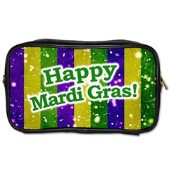 Happy Mardi Gras Poster Toiletries Bags by dflcprints