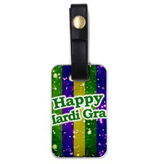 Happy Mardi Gras Poster Luggage Tags (one Side)  by dflcprints