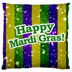 Happy Mardi Gras Poster Large Cushion Case (one Side) by dflcprints