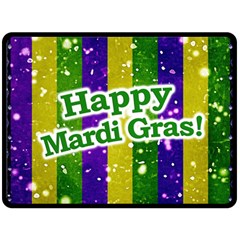 Happy Mardi Gras Poster Double Sided Fleece Blanket (large)  by dflcprints