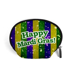 Happy Mardi Gras Poster Accessory Pouches (small)  by dflcprints