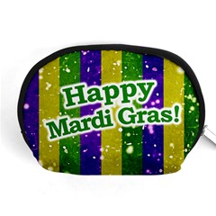 Happy Mardi Gras Poster Accessory Pouches (medium)  by dflcprints