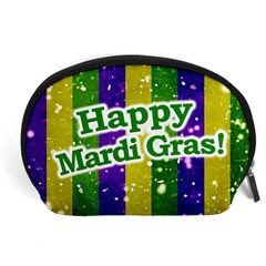 Happy Mardi Gras Poster Accessory Pouches (large)  by dflcprints