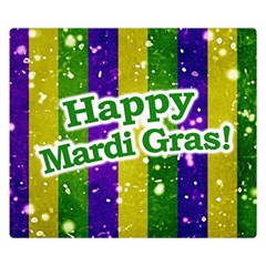 Happy Mardi Gras Poster Double Sided Flano Blanket (small)  by dflcprints