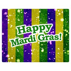 Happy Mardi Gras Poster Double Sided Flano Blanket (medium)  by dflcprints