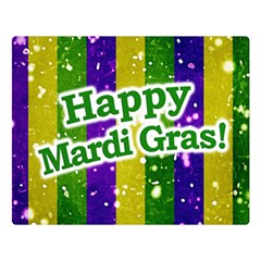 Happy Mardi Gras Poster Double Sided Flano Blanket (large)  by dflcprints