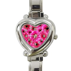 Gerbera Flower Nature Pink Blosso Heart Italian Charm Watch by Nexatart