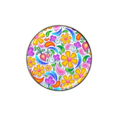 Floral Paisley Background Flower Hat Clip Ball Marker (10 Pack) by Nexatart