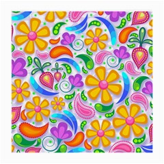 Floral Paisley Background Flower Medium Glasses Cloth (2-side) by Nexatart