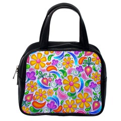 Floral Paisley Background Flower Classic Handbags (one Side) by Nexatart