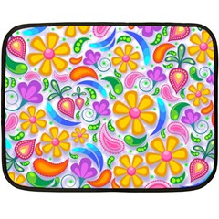 Floral Paisley Background Flower Double Sided Fleece Blanket (mini)  by Nexatart