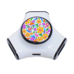 Floral Paisley Background Flower 3-port Usb Hub by Nexatart