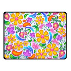 Floral Paisley Background Flower Double Sided Fleece Blanket (small)  by Nexatart