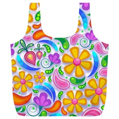 Floral Paisley Background Flower Full Print Recycle Bags (l)  by Nexatart