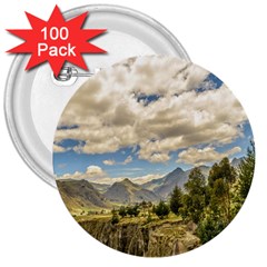 Valley And Andes Range Mountains Latacunga Ecuador 3  Buttons (100 Pack)  by dflcprints