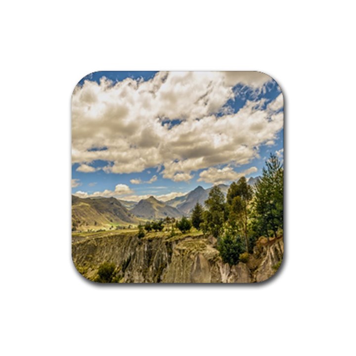 Valley And Andes Range Mountains Latacunga Ecuador Rubber Coaster (Square) 