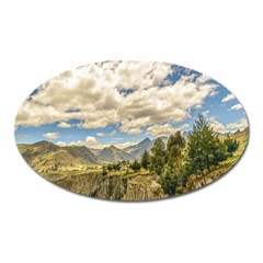 Valley And Andes Range Mountains Latacunga Ecuador Oval Magnet by dflcprints