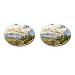 Valley And Andes Range Mountains Latacunga Ecuador Cufflinks (oval) by dflcprints