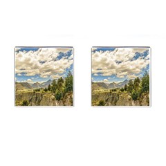 Valley And Andes Range Mountains Latacunga Ecuador Cufflinks (square) by dflcprints