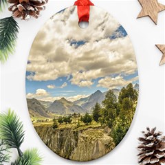 Valley And Andes Range Mountains Latacunga Ecuador Oval Ornament (two Sides) by dflcprints