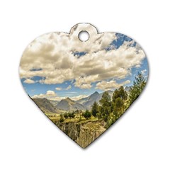 Valley And Andes Range Mountains Latacunga Ecuador Dog Tag Heart (one Side) by dflcprints