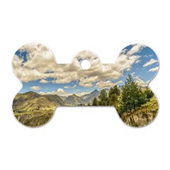 Valley And Andes Range Mountains Latacunga Ecuador Dog Tag Bone (one Side) by dflcprints