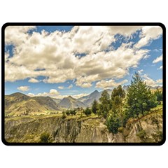 Valley And Andes Range Mountains Latacunga Ecuador Fleece Blanket (large) 